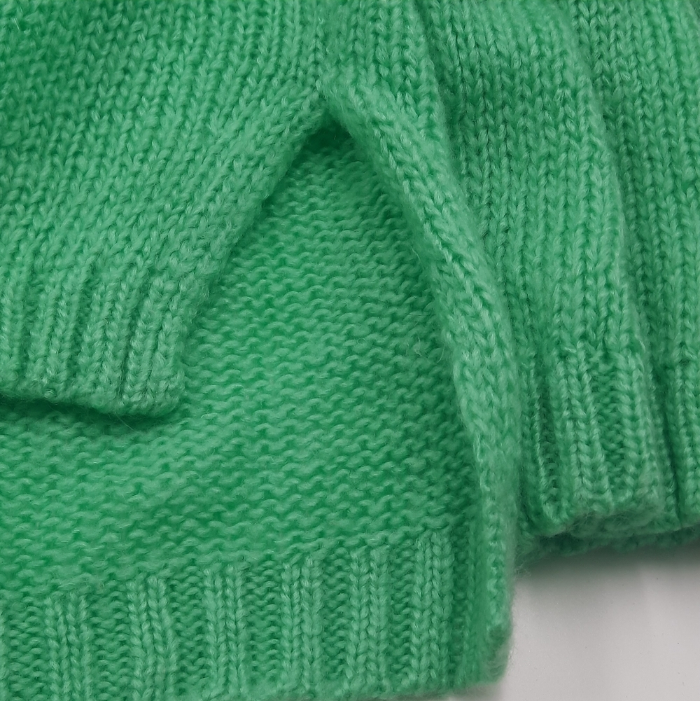 WOODEN SHIPS Mohair Wool Sweater V-Neck Soft Knit Pullover Oversized Green S M - Picture 6 of 10